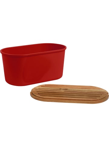 Echtwerk Brotbox mit Holzdeckel "Fresh" 13 l in Rot