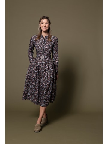 Berwin Stehkragenkleid aus Blumendruck