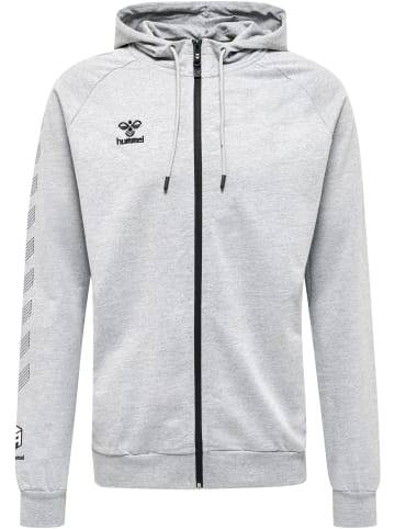 Hummel Hoodie Hmlmove Grid Cotton Zip Hoodie in GREY MELANGE