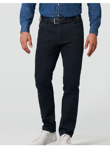 Meyer Chino-Hose Micro Structure Baumwoll-Chino in marine