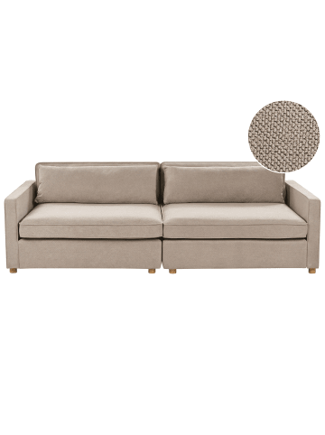 Beliani 3-Sitzer Sofa VINSTRA in Beige/Braun - (W) 250 x (H) 80 x (L) 125 cm