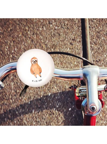 Mr. & Mrs. Panda klingel fahrrad Faultier Zufrieden ohne Spruch in Weiß