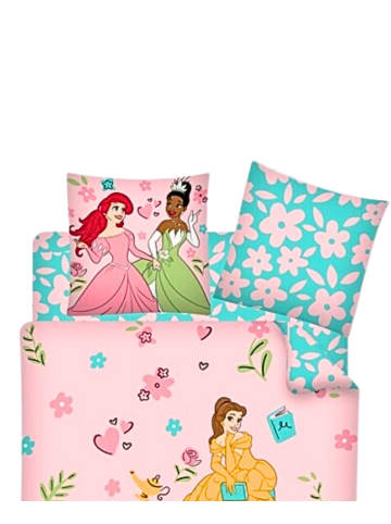 Disney Princess 3-tlg.Set: Kinderbettwäsche + Spannbettlaken Disney Princess in Bunt