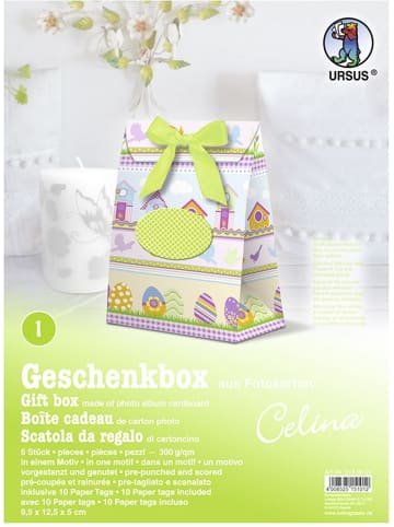 Buntpapierfabrik Ludwig Bähr Geschenkbox Celina 9,5x12,5x5cm Packung mit 5 Stück Motiv: 01