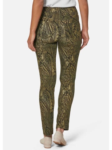 MADELEINE Schlanke Hose mit Paisley-Print, Stretch in khaki / multicolor