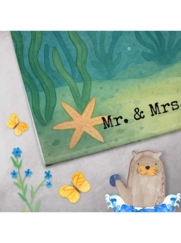 Mr. & Mrs. Panda Handtuch Klein Tintenfisch Design ohne Spruch in Weiß