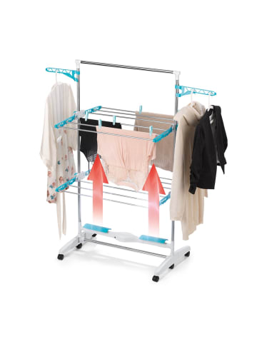 EASYmaxx Wäscheständer elektrisch 17W weiß/türkis mit Trocknerfunktion Weiß