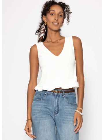 SASSYCLASSY Top mit Rüschen in Weiß