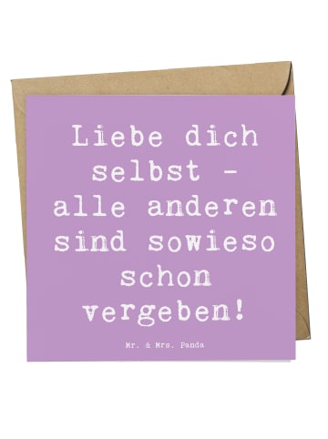 Mr. & Mrs. Panda Grußkarte Spruch Selbstakzeptanz Liebe mit Spruch in Lavendeltraum