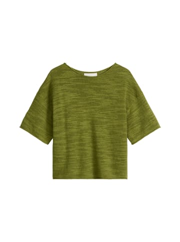 Marc O'Polo Slub-Kurzarm-Pullover loose in Linen Beige