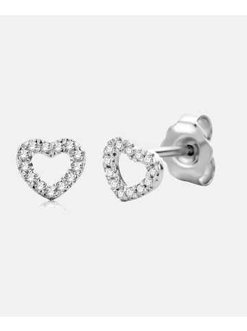 Diamant L'éternel Ohrringe aus 750 Weißgold mit Diamant Herz-Design