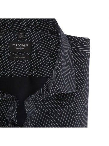 OLYMP Knopfleisten Langarmshirt für Herren in schwarz