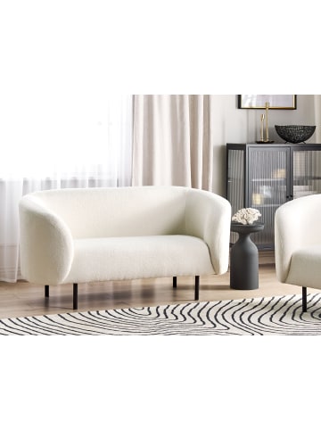 Beliani 2-Sitzer Sofa LOEN in Weiß/Schwarz - (W) 155 x (H) 79 x (L) 70 cm