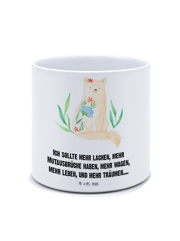Mr. & Mrs. Panda Blumenkübel Katze Blumen mit Spruch in Weiß