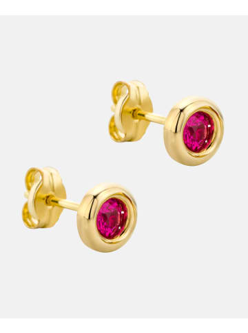 Diamant L'éternel Ohrringe aus 375 Gelbgold mit Rubin