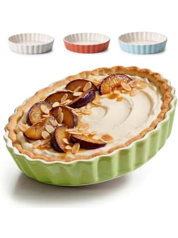 Praknu Keramik-Tarteform 28 cm 1 St. Weiß, Antihaft, nicht Mikrowelle