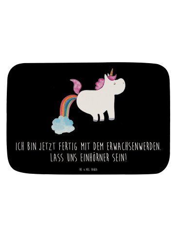 Mr. & Mrs. Panda Badteppich Einhorn Pupsen mit Spruch in Schwarz