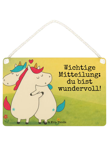 Mr. & Mrs. Panda Deko Schild Einhorn Mitteilung Design mit Spruch in Weiß
