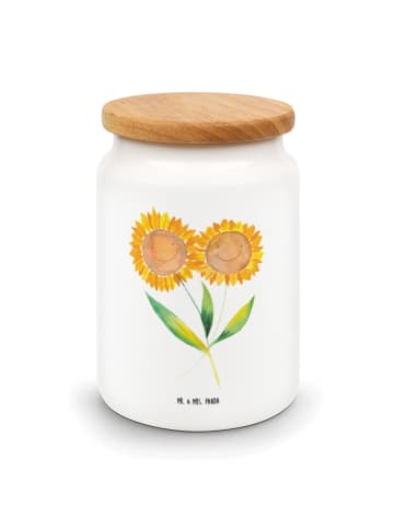 Mr. & Mrs. Panda Frischhaltedose Blume Sonnenblume ohne Spruch in Weiß