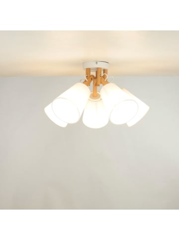 Licht-Erlebnisse Deckenlampe (B)47 x (L)47 x (H)29 cm in Holz Weiß