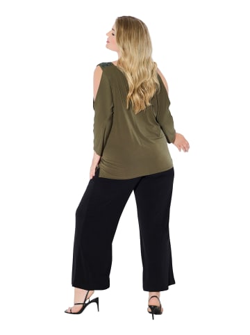 Ulla Popken Shirt in olivgrau