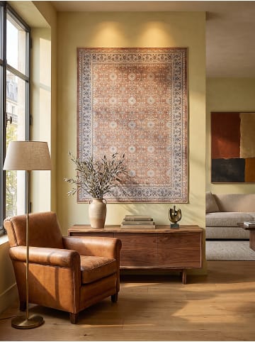 KADIMA DESIGN Kurzflor-Teppich waschbar VERNANTE Rosetten Wohnzimmer in Terrakotta-Creme