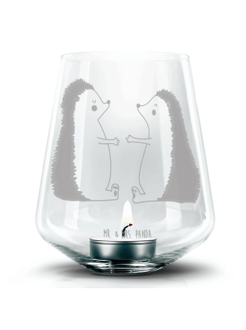 Mr. & Mrs. Panda Glas Windlicht Igel Liebe ohne Spruch in Transparent
