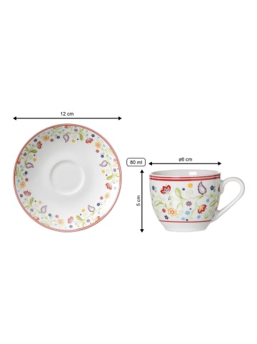 Ritzenhoff & Breker 6er Set Espressotassen mit Untertassen Shanti in 80 ml in bunt
