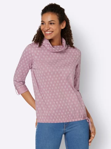 WITT WEIDEN Rollkragen-Shirt in mauve-ecru-bedruckt