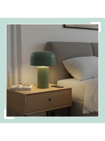 relaxdays Tischlampe "Pilz" in Grün - (H)40 x Ø25 cm