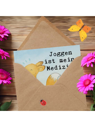 Mr. & Mrs. Panda Deluxe Karte Fuchs Joggen Design mit Spruch in Weiß
