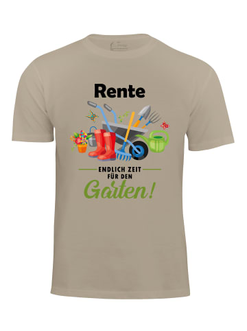 Cotton Prime® T-Shirt Rente - Endlich Zeit für den Garten in Beige