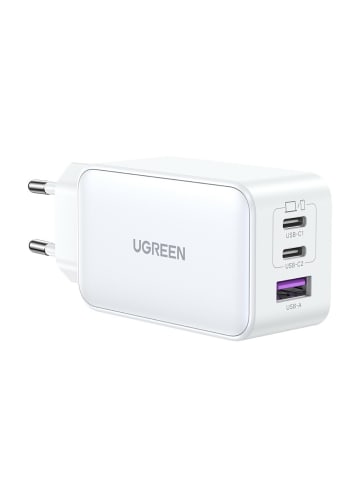 Ugreen Ugreen CD244 65W USB-A / 2x USB-C GaN-Schnellladegerät - Weiß in Weiß