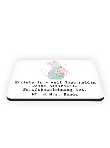 Mr. & Mrs. Panda Magnet Erzieherin Superheldin mit Spruch in Weiß