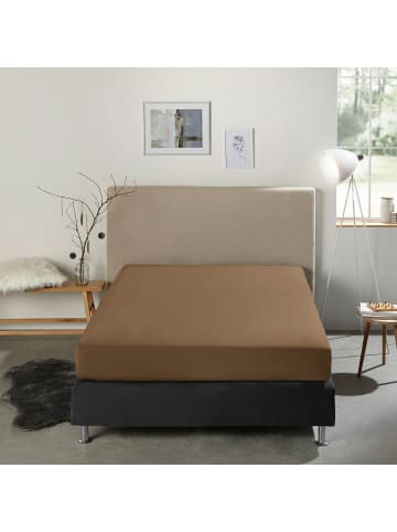 Erwin Müller Single-Jersey Bio Boxspring-Spannbettlaken Bayreuth in braun