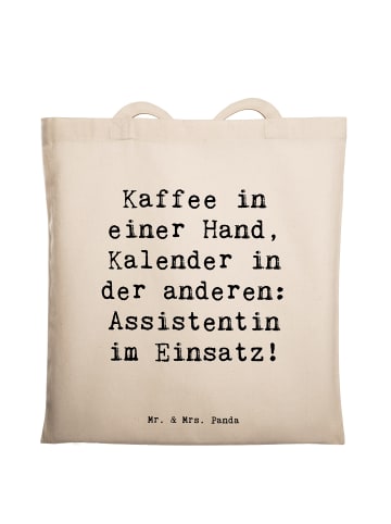 Mr. & Mrs. Panda Leinenbeutel Spruch Assistentin im Einsatz mit ... in Creme