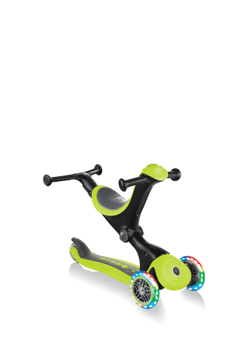 GLOBBER GO-UP DELUXE LIGHTS in lime grün, mit Leuchtrollen