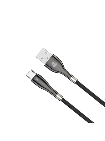 FOREVER Forever Ladekabel USB-A auf USB-C Sleek 1 m 15W 3A Schwarz in Transparent