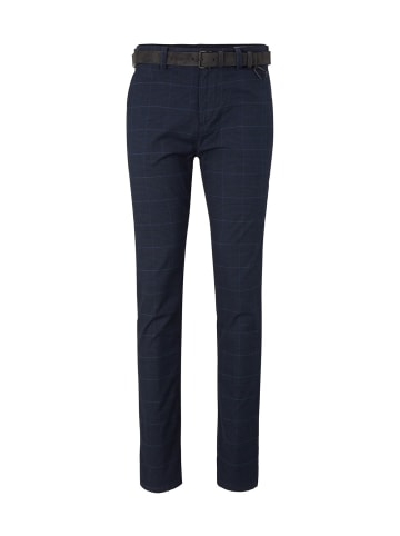 TOM TAILOR Denim Stoffhose / Chino Chinohose mit Gürtel regular/straight in Blau