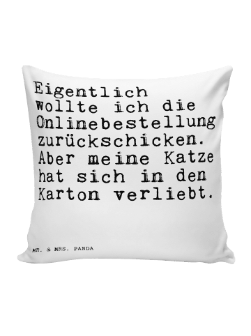 Mr. & Mrs. Panda 40x40 Kissen Eigentlich wollte ich die... mit S... in Weiß