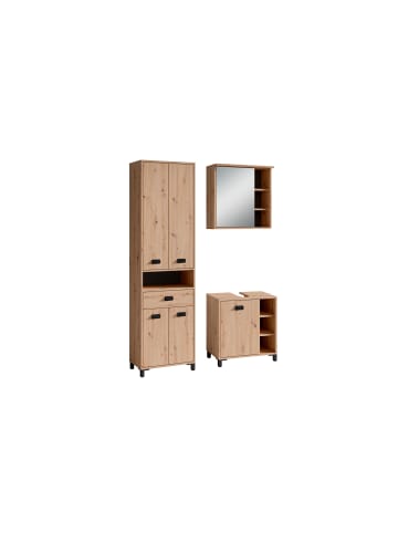 byLiving Badmöbel-Set WELLNESS in Artisan Eiche (Eiche-Optik) - 3-teilig