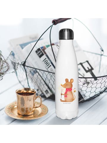 Mr. & Mrs. Panda Wasserflasche Maus Weihnachten ohne Spruch in Weiß