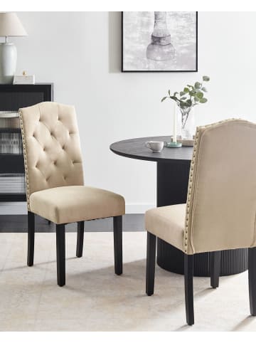 Beliani 2er-Set Esszimmerstuhl SHIRLEY in Beige/Schwarz