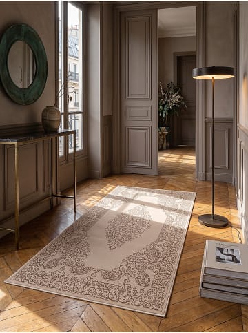 KADIMA DESIGN ERESMA Teppich Kurzflor Beige 80x150 Orientalisch Polyester Wohnzimmer in Beige