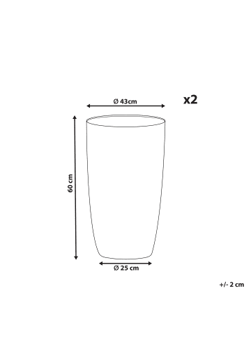Beliani 2-tlg Outdoor Blumentopf CAMIA in Grau