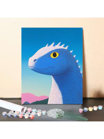 ARTNANAS DIY Malen nach Zahlen Set-"Blau-Echse" 