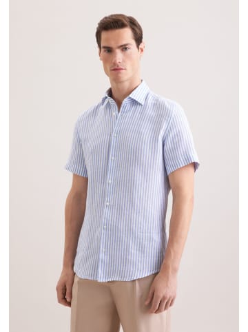 Seidensticker Leinenhemd Shaped in Mittelblau