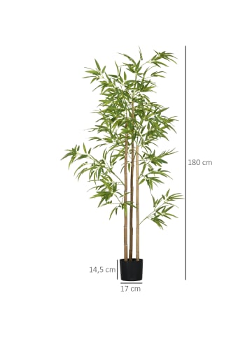 HOMCOM Künstliche Pflanze-Ø17 x 180H cm-Grün