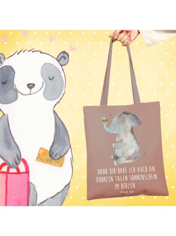 Mr. & Mrs. Panda Tragetasche Elefant Biene mit Spruch in Braun Pastell