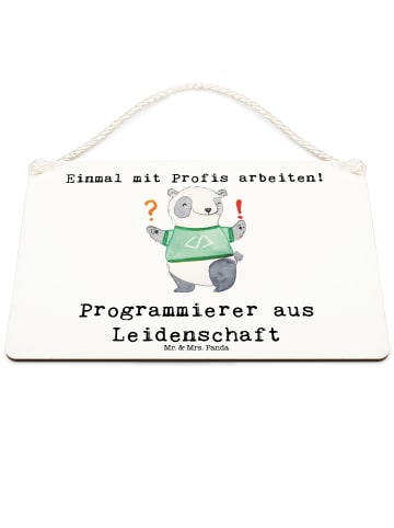 Mr. & Mrs. Panda Deko Schild Programmierer Leidenschaft mit Spruch in Weiß